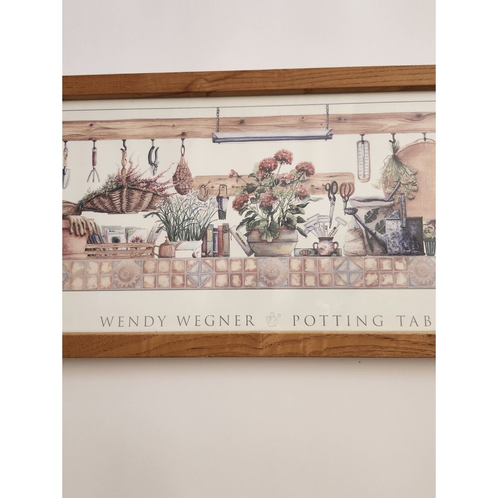 Framed Wendy Wegner Potting Table Framed Print
